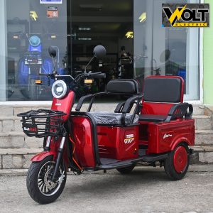 Двуместна CARGO електрическа триколка BULLMAX A10 CE, 60V, 2800W, 20Ah, червена